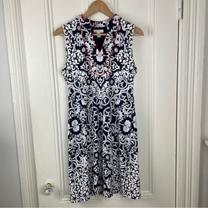 Charter Club Sleeveless Navy and White Dress Size Small